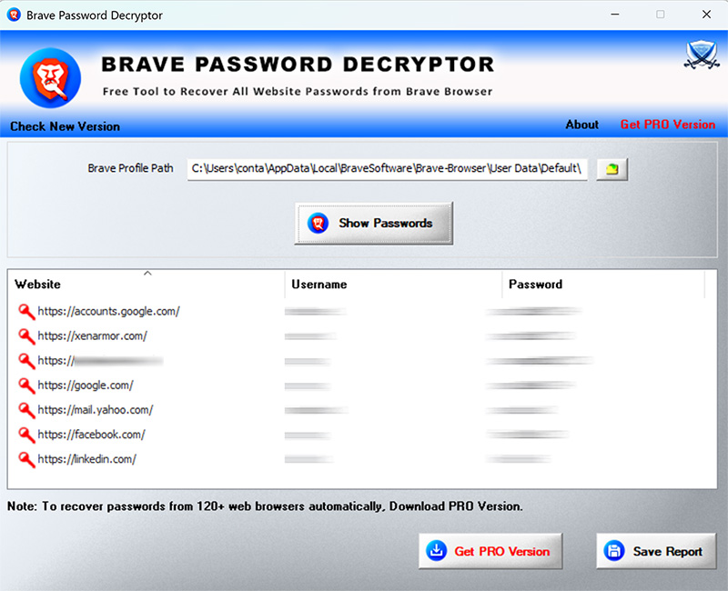 Brave Password Decrytor