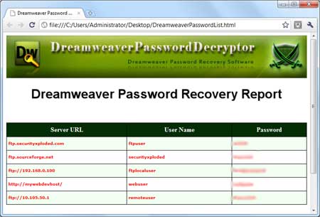 Exported IM Accounts to HTML
