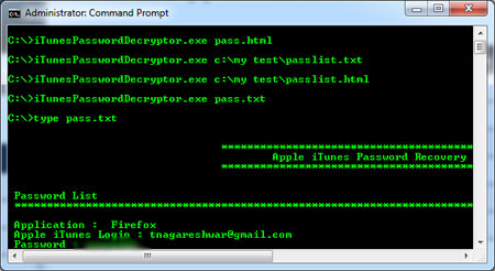 iTunesPasswordDecryptor